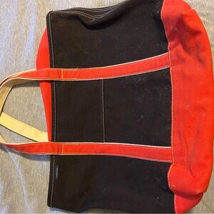 Lands' End brown and orange Tote Bag